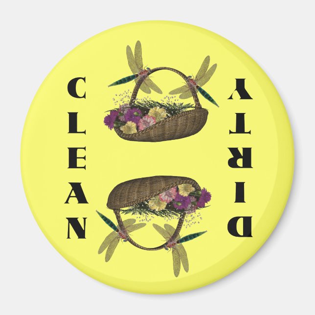 Libellen auf Blume Korbgeschirrspüler Magnet (Vorne)