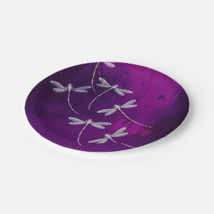 Libellen auf Wasser Pappteller