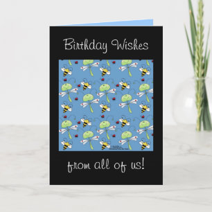 Libellen, Bienen und Ladybugs Collage Karte