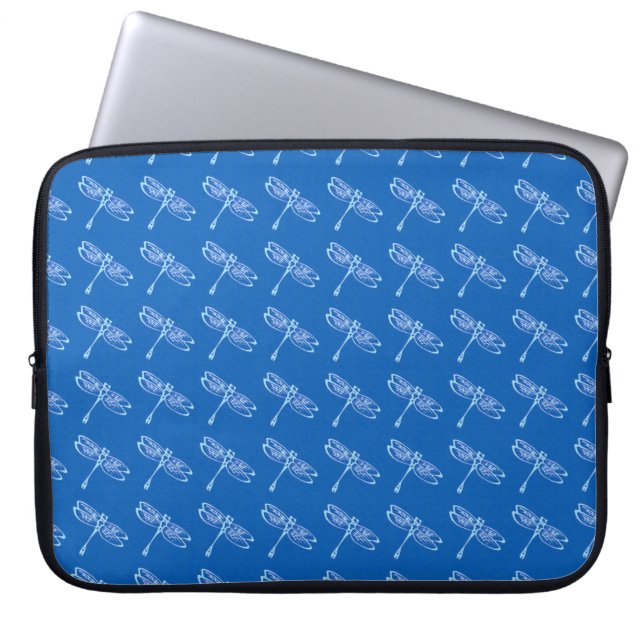 Libellen, blass auf Denim Blau Laptopschutzhülle (Vorderseite)