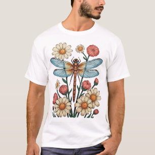 Libellen Blumen Cottagecore Garten Blumen Natur  T-Shirt