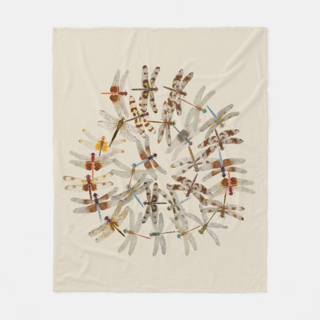 Libellen-Decke Fleecedecke (Vorderseite)