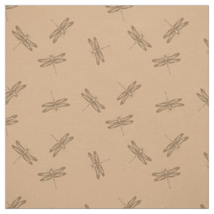 Libellen-Druck des Libellen-Muster-Gewebe-  Brown Stoff