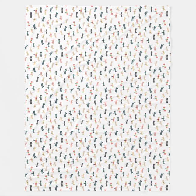 Libellen durch Origami Drucke Fleecedecke (Vorderseite)