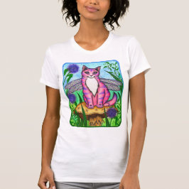 Libellen-feenhaftes Katzen-Fantasie-Kunst-Shirt T-Shirt