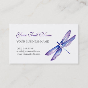Libellen-Geschäfts-Karten  lila blauer Watercolor Visitenkarte