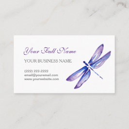 Libellen-Geschäfts-Karten| lila blauer Watercolor Visitenkarte