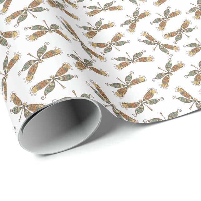 Libellen-Geschenkverpackungspapier Geschenkpapier (Rolleneckpunkt)