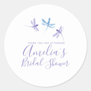 Libellen Handbemalt Lila  Brautparty  Runder Aufkleber