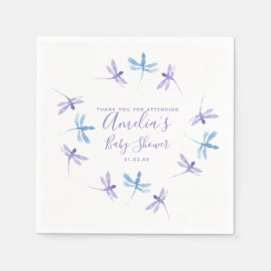 Libellen Handbemalte Babyparty Serviette