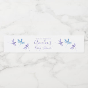 Libellen Handbemalte Babyparty   Wasserflaschenetikett