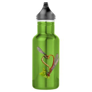 Libellen-Herz-Natur-Kunst Mädchen Hoodie Edelstahlflasche