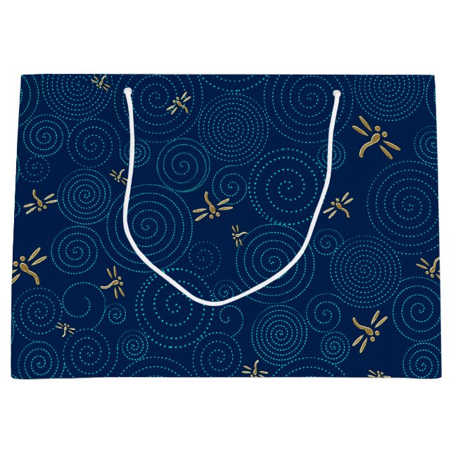 Libellen im Regen große Geschenktasche Große Geschenktüte (Vorderseite)