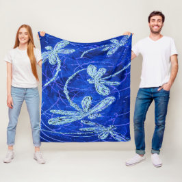 Libellen Indigo Tanz Fleecedecke