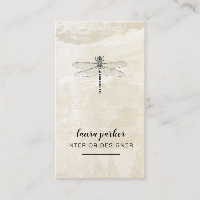 Libellen-kreative Designer-Natur-Vintages Visitenkarte (Vorderseite)