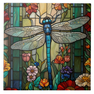 Libellen-Kunstmalerei botanischer Boho-Chic-Wald Fliese