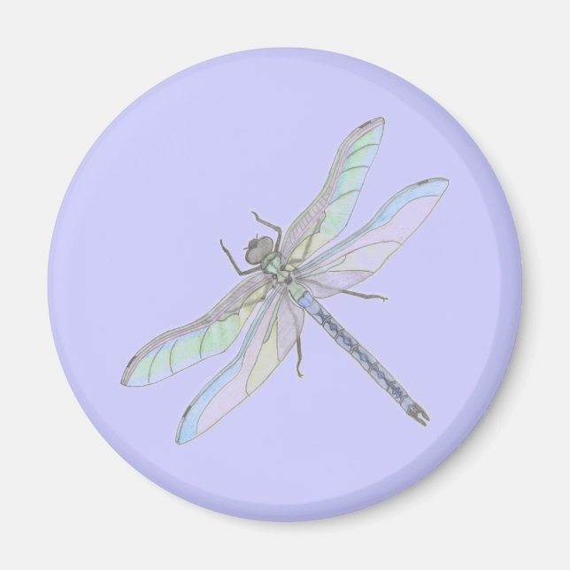 Libellen-Magnet (Lavendel) Magnet (Vorne)