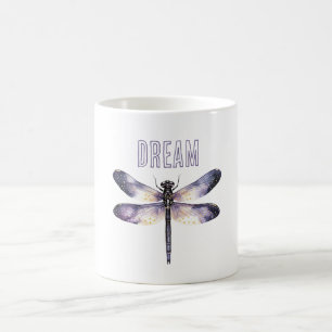Libellen mit lila-goldenen Sternen Kaffeetasse