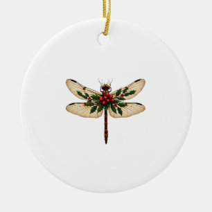Libellen mit Stechpalmenflügeln Keramik Ornament