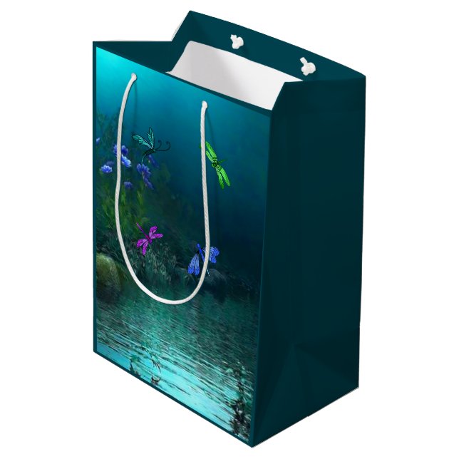 Libellen Mittlere Geschenktüte (Rückseite Schrägansicht)