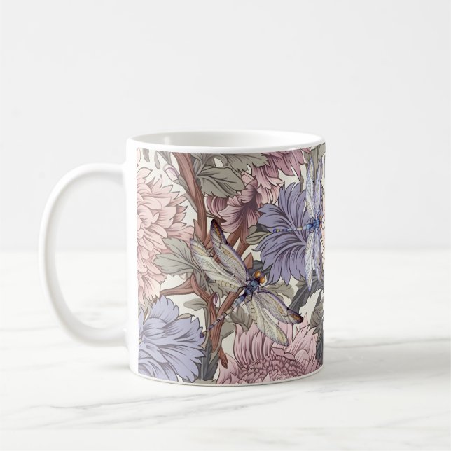 Libellen-Pfingstrose Rosa Helllila Französische Bl Kaffeetasse (Links)