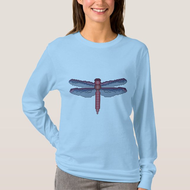 Libellen-Querstich-Muster T-Shirt (Vorderseite)