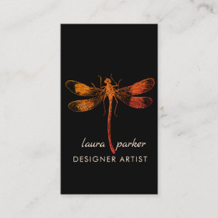 Libellen-Retro Vintage viel Glück-Tätowierung Visitenkarte