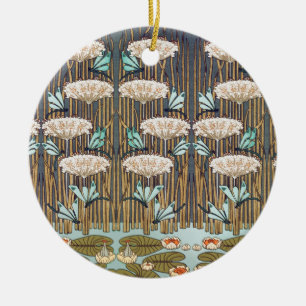 Libellen Seerosen Sumpf Jugendstil Keramik Ornament