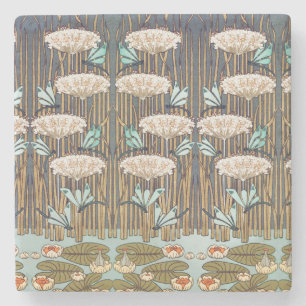 Libellen Seerosen Sumpf Jugendstil Steinuntersetzer