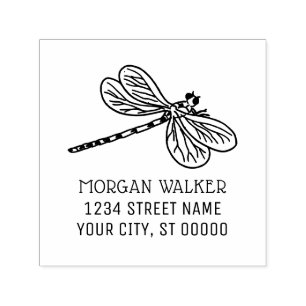 Libellen-Silhouette #3 Insekten Name Adresse Permastempel