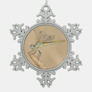 Libellen Skimmer Insekt Weiblich (CC BY 4.0) Snowf Schneeflocken Zinn-Ornament