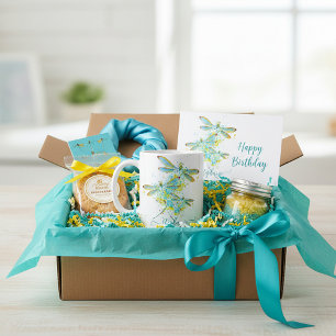 Libellen-Spritzer in Türkis personalisiert  Kaffeetasse