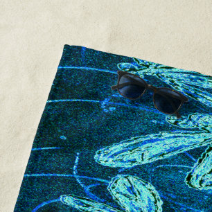 Libellen-Tanz Blau-Tango-Handtuch-Set Strandtuch