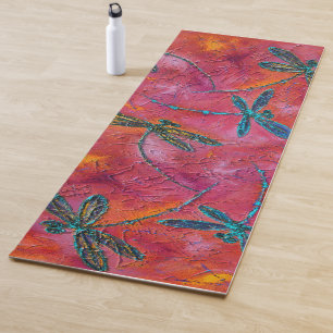 Libellen-Tanz-heiße pinkfarbene Yoga-Matte Yogamatte
