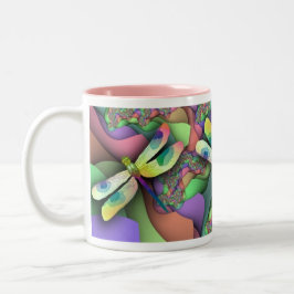 Libellen-Tasse (Pastelle) Zweifarbige Tasse