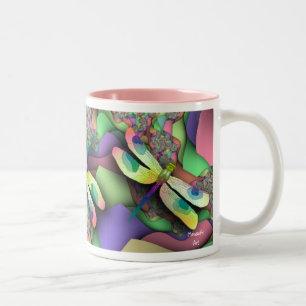 Libellen-Tasse (Pastelle) Zweifarbige Tasse