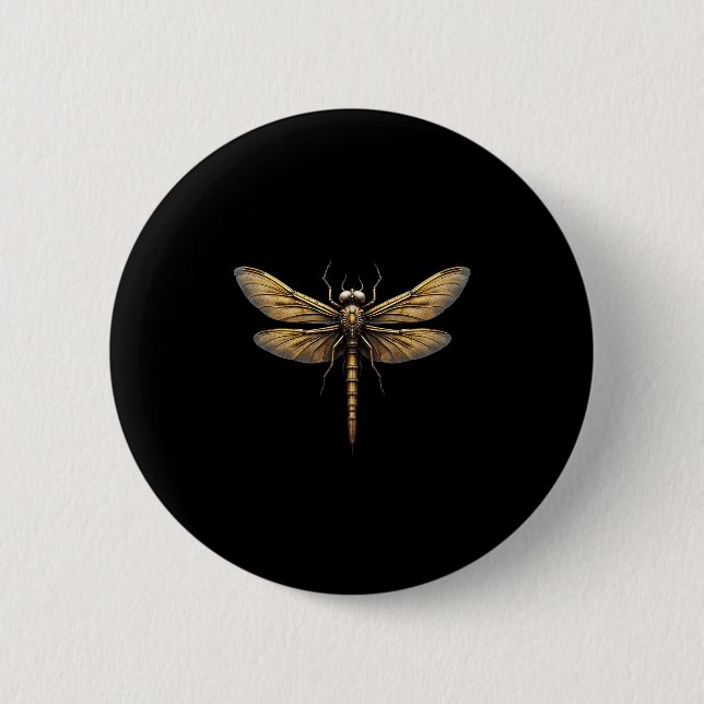 Libellen-Tier-Kunst-Grafik Libelle (2) Button (Vorderseite)