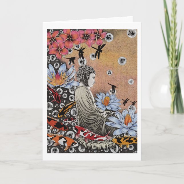 Libellen-Traum IV (blaues Lotus in dem Karte (Vorderseite)