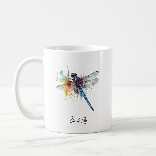 Libellen-Traumlandschaft, individuell Kaffeetasse (Links)