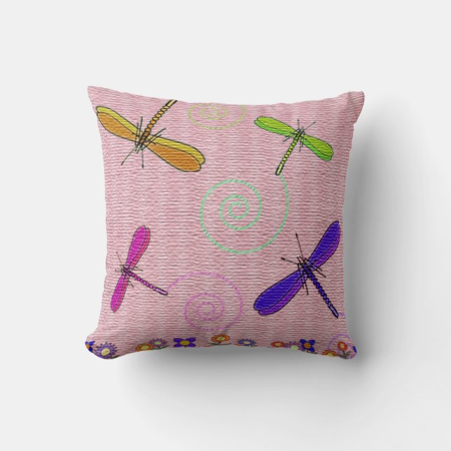 Libellen u. Blumen Kissen (Vorderseite)