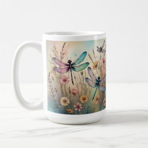 Libellen und Blume Aquarellfarben-Tasse, Kaffeebec Kaffeetasse