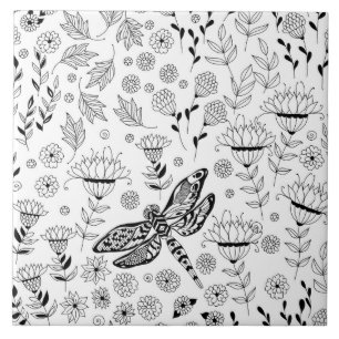 Libellen und Blume Fliese