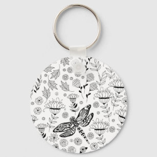 Libellen und Blume Schlüsselanhänger