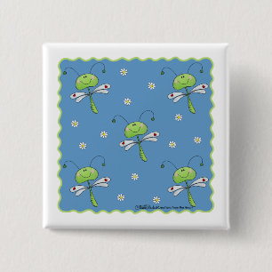Libellen und Daisies Button
