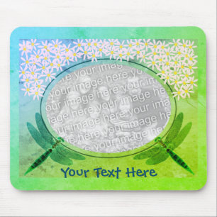 Libellen und rosa Daisy-Blume Foto Mousepad