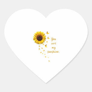 Libellen und Sonnenblume Du bist meine Sonne Herz-Aufkleber