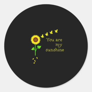 Libellen und Sonnenblume You Are My Sunshine (2) Runder Aufkleber