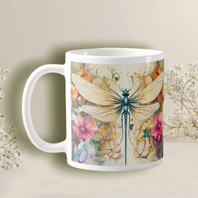 Libellen und Wildblumen Kaffeetasse (Von Creator hochgeladen)