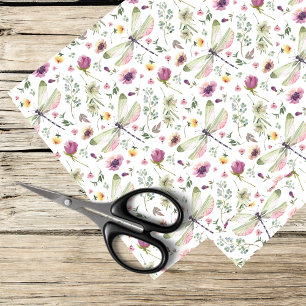 Libellen und Wildblumen Seidenpapier
