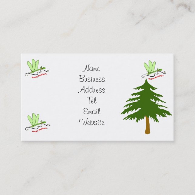 Libellen-WeihnachtsVisitenkarten Visitenkarte (Vorderseite)